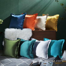 Solid Color Blank Pillow Cover Multi Color Luxury Satin Silk Stock Cushion Cover Manufactory